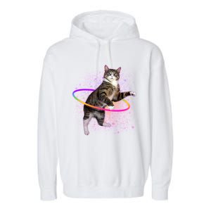 Hula Hoop Galaxy Cat Garment-Dyed Fleece Hoodie