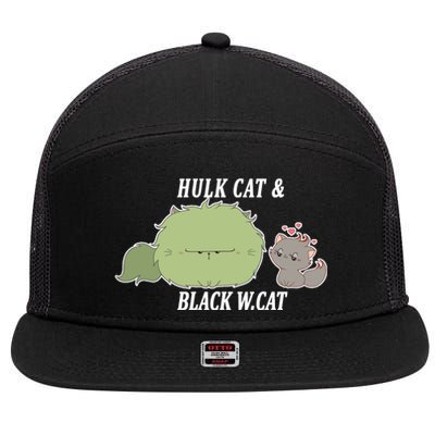 Hulk Cat Black W. Cat 7 Panel Mesh Trucker Snapback Hat