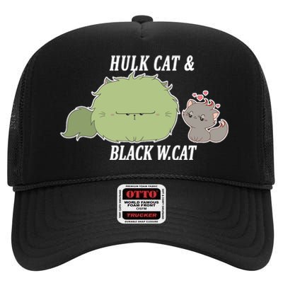 Hulk Cat Black W. Cat High Crown Mesh Back Trucker Hat