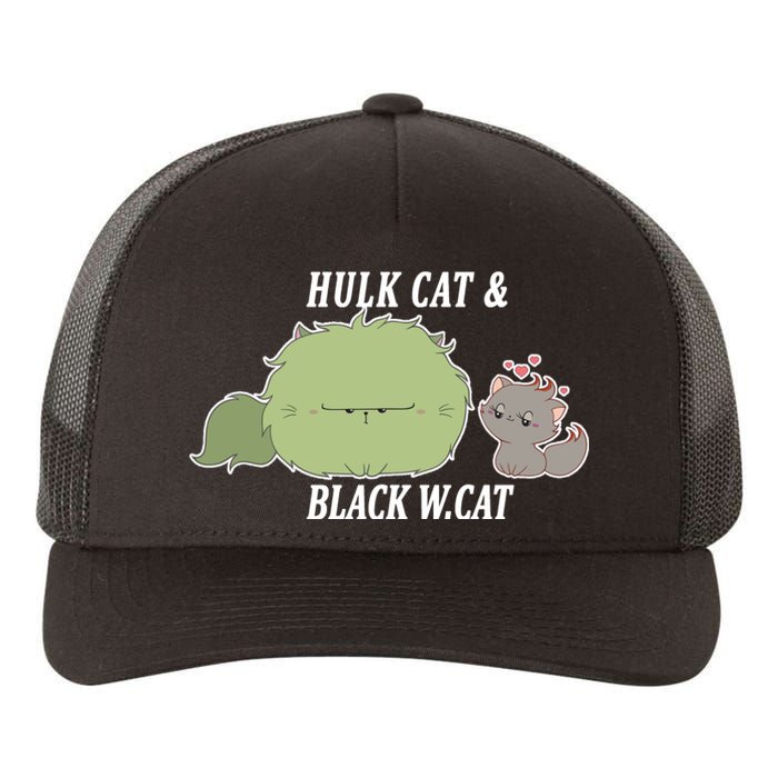 Hulk Cat Black W. Cat Yupoong Adult 5-Panel Trucker Hat