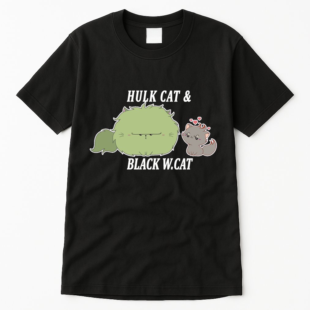 Hulk Cat Black W. Cat Tall T-Shirt