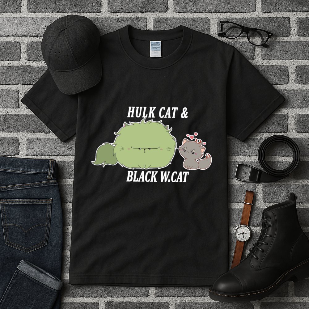 Hulk Cat Black W. Cat Tall T-Shirt