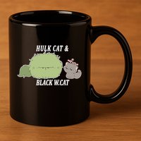Hulk Cat Black W. Cat 11oz C Handle Ceramic Mug