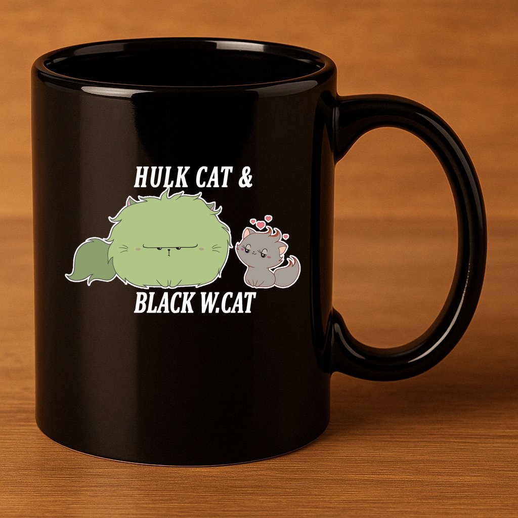 Hulk Cat Black W. Cat 11oz C Handle Ceramic Mug