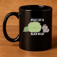 Hulk Cat Black W. Cat 11oz C Handle Ceramic Mug