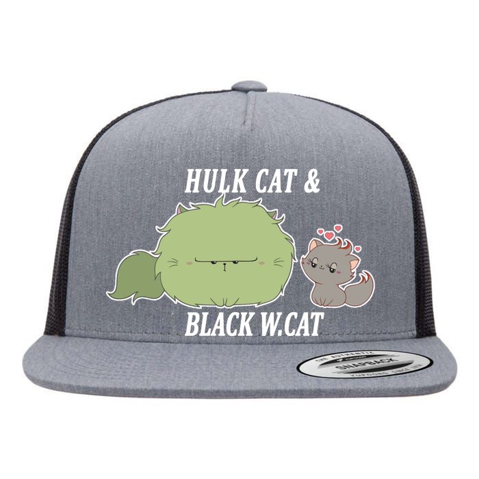 Hulk Cat Black W. Cat Flat Bill Trucker Hat