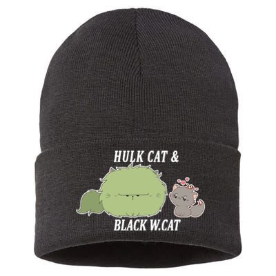 Hulk Cat Black W. Cat Sustainable Knit Beanie