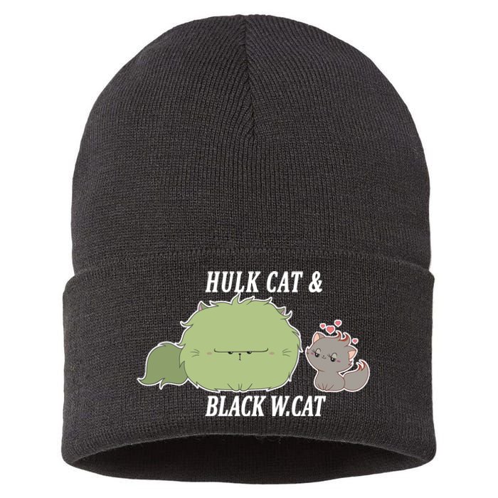 Hulk Cat Black W. Cat Sustainable Knit Beanie