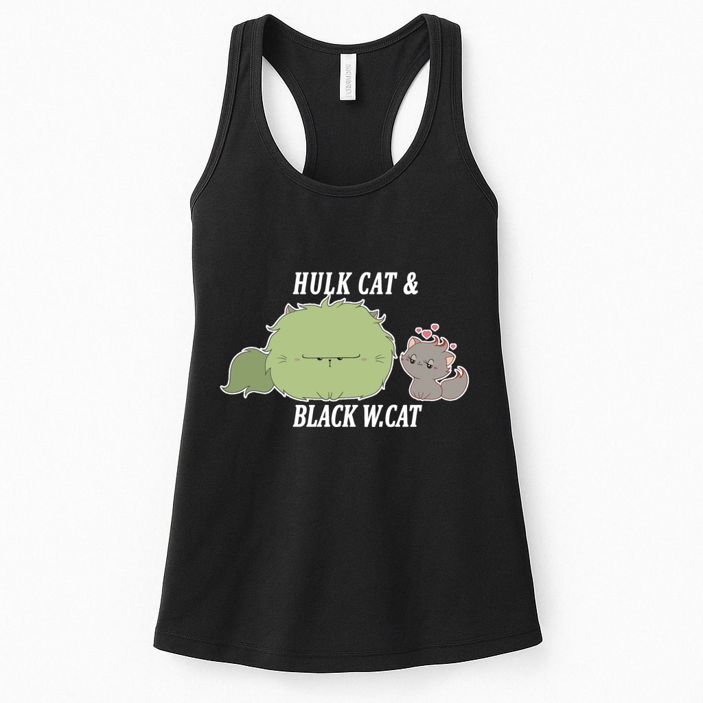 Hulk Cat Black W. Cat Womens Tank Top
