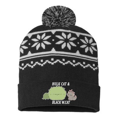 Hulk Cat Black W. Cat USA-Made Snowflake Beanie