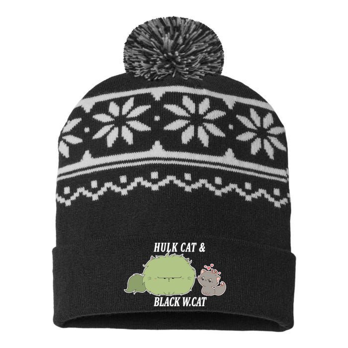 Hulk Cat Black W. Cat USA-Made Snowflake Beanie