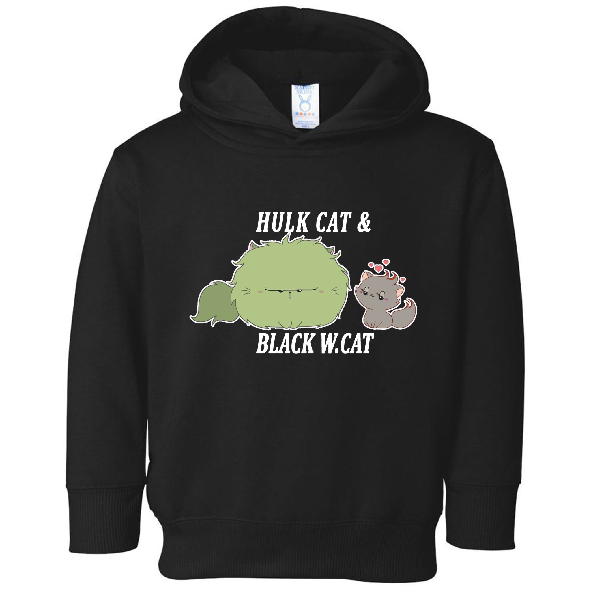 Hulk Cat Black W. Cat Toddler Hoodie