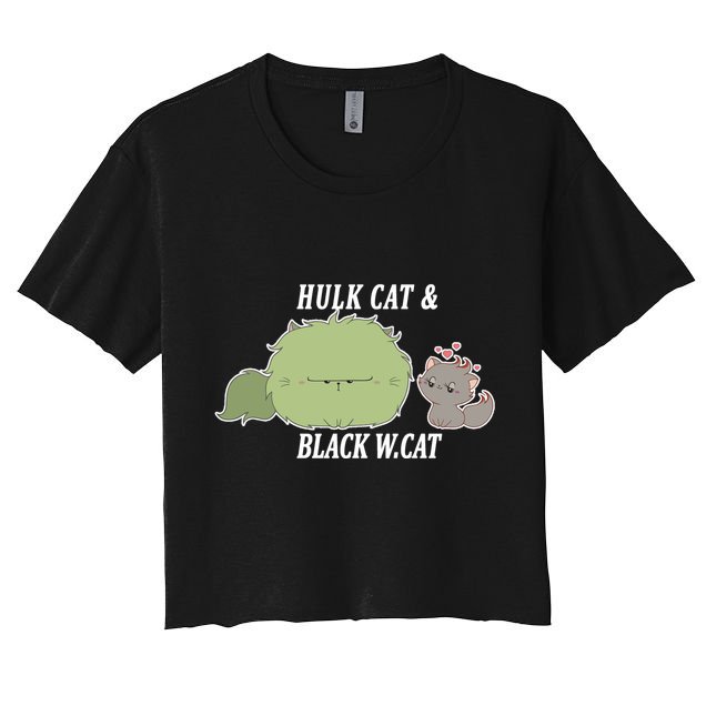 Hulk Cat Black W. Cat Crop Top