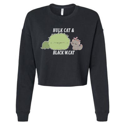 Hulk Cat Black W. Cat Cropped Pullover Crew