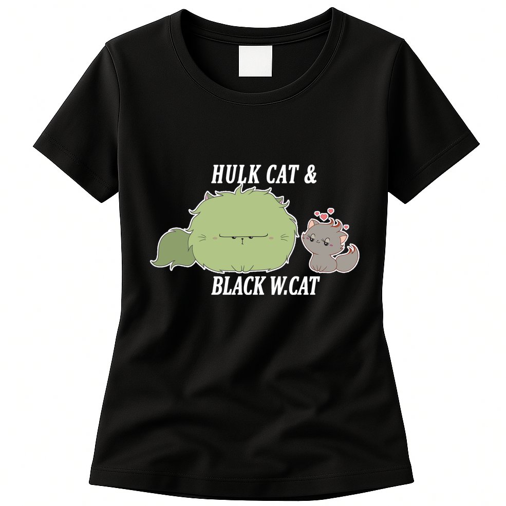 Hulk Cat Black W. Cat Womens T-Shirt