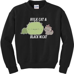 Hulk Cat Black W. Cat Kids Sweatshirt