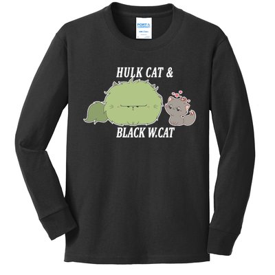 Hulk Cat Black W. Cat Kids Long Sleeve Shirt