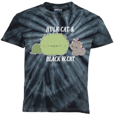 Hulk Cat Black W. Cat Kids Tie-Dye T-Shirt