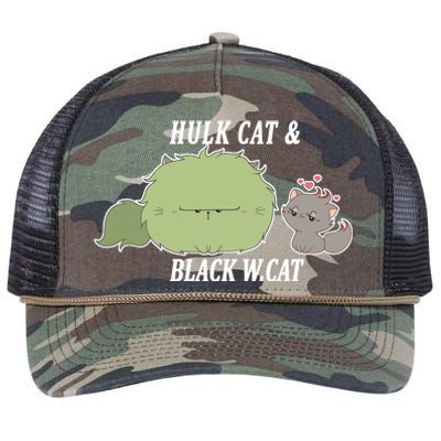 Hulk Cat Black W. Cat Retro Rope Trucker Hat Cap