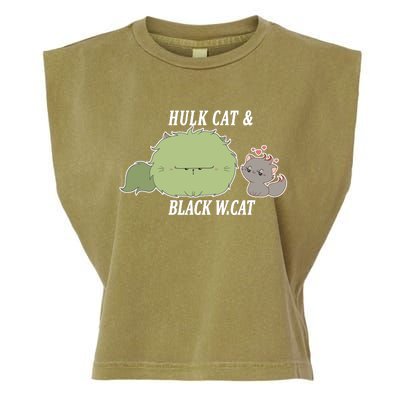 Hulk Cat Black W. Cat Garment-Dyed Women's Muscle Tee