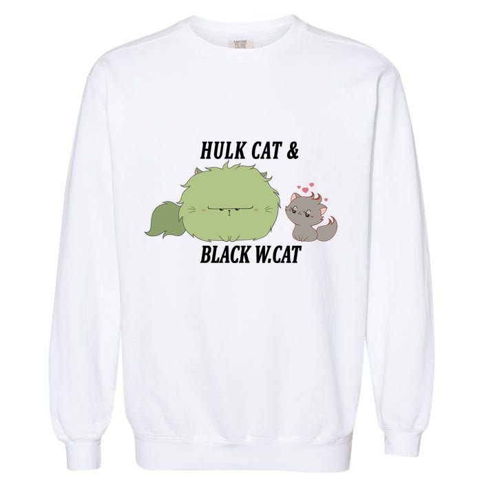 Hulk Cat Black W. Cat Garment-Dyed Sweatshirt
