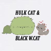 Hulk Cat Black W. Cat Garment-Dyed Sweatshirt
