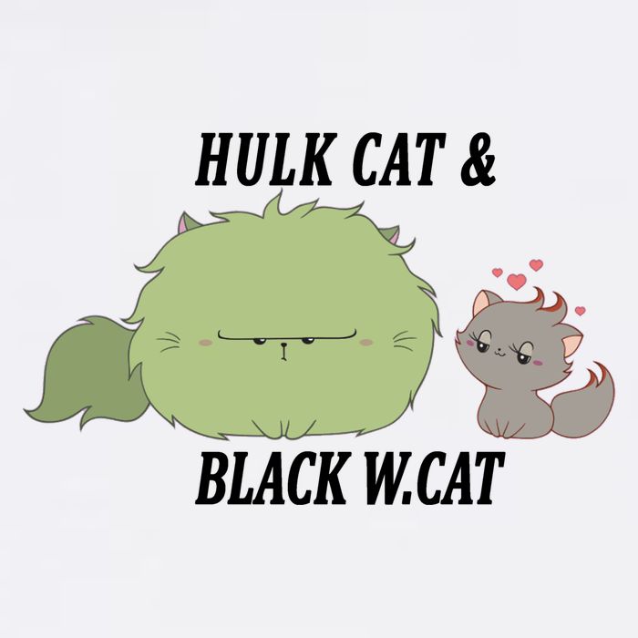 Hulk Cat Black W. Cat Garment-Dyed Sweatshirt