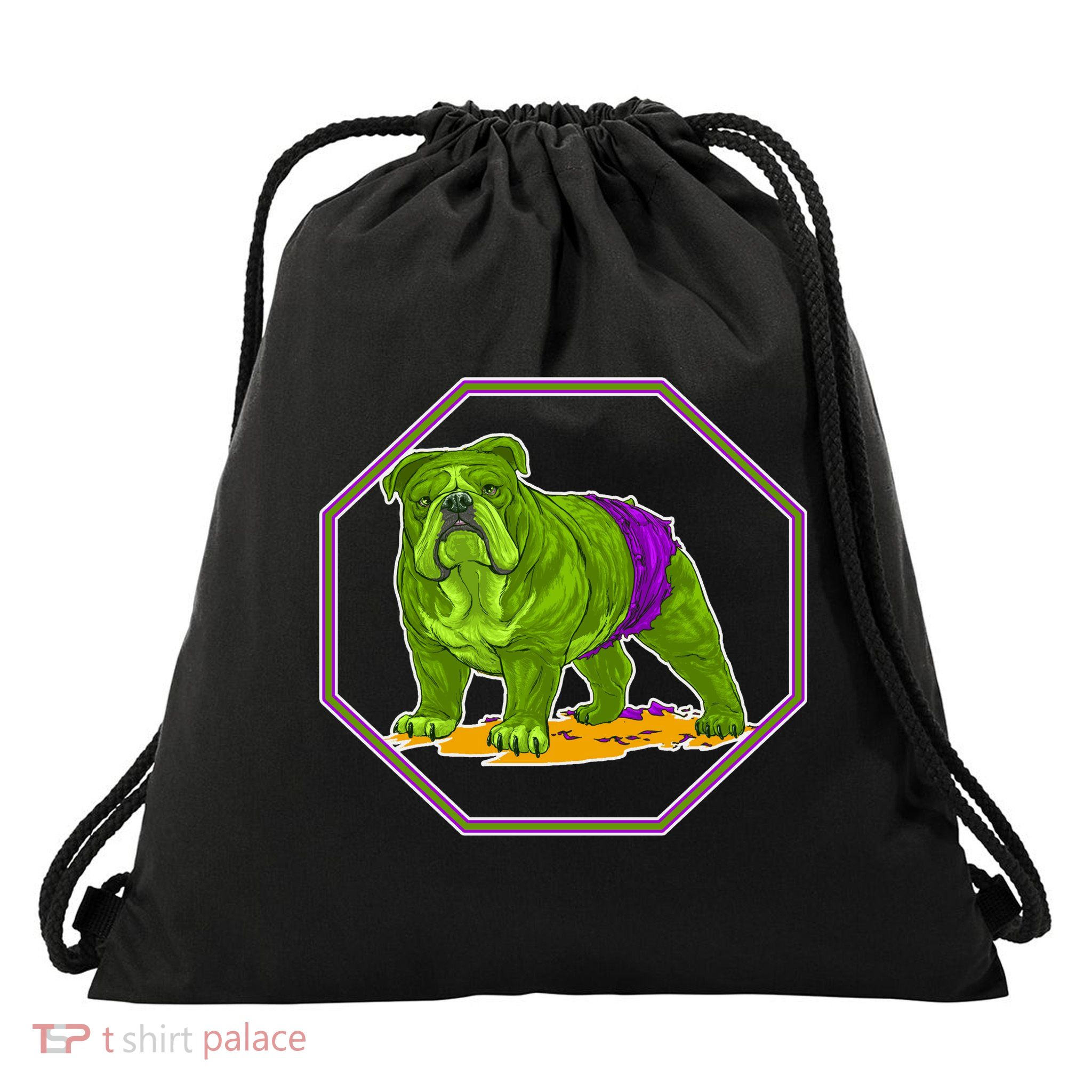 Hulk Green Dog Drawstring Bag