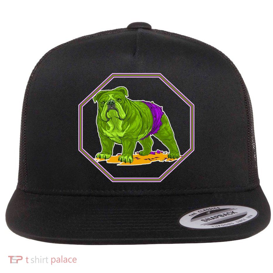 Hulk Green Dog Flat Bill Trucker Hat