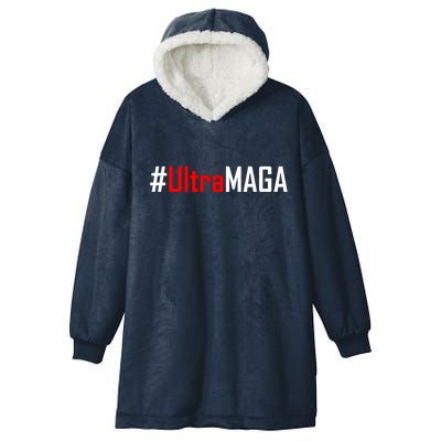 Hashtag Ultra MAGA USA United States Of America Hooded Wearable Blanket