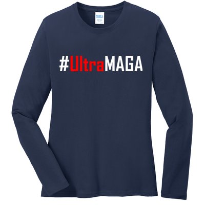 Hashtag Ultra MAGA USA United States Of America Ladies Long Sleeve Shirt