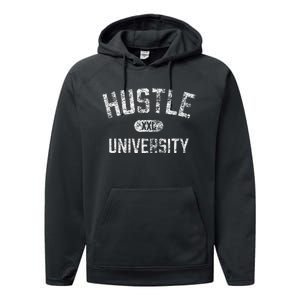 Hustle University Motivational Design For Hustlers Performance Fleece Hoodie