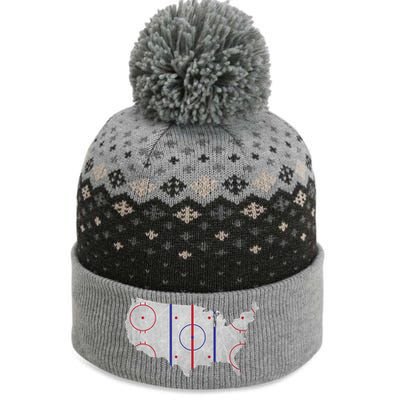 Hockey USA Map The Baniff Cuffed Pom Beanie