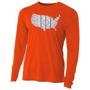 Hockey USA Map Cooling Performance Long Sleeve Crew