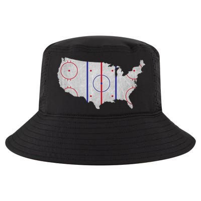 Hockey USA Map Cool Comfort Performance Bucket Hat