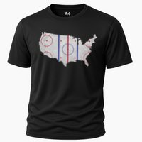 Hockey USA Map Cooling Performance Crew T-Shirt