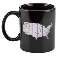 Hockey USA Map 11oz C Handle Ceramic Mug