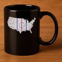 Hockey USA Map 11oz C Handle Ceramic Mug