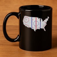 Hockey USA Map 11oz C Handle Ceramic Mug