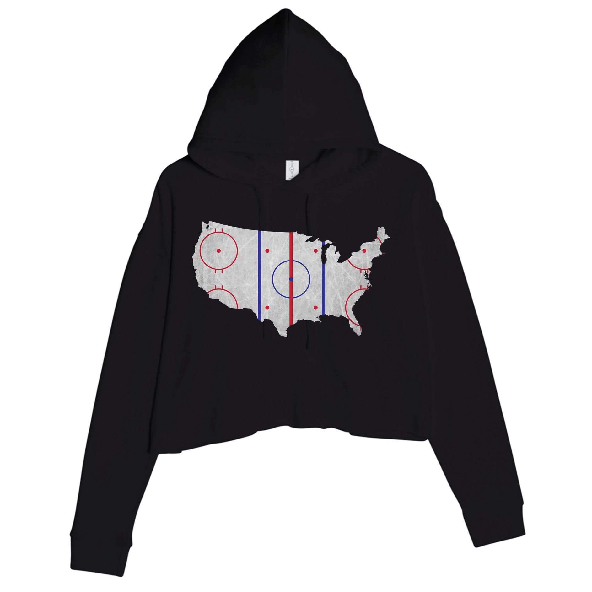 Hockey USA Map Crop Fleece Hoodie
