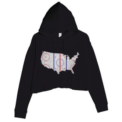 Hockey USA Map Crop Fleece Hoodie