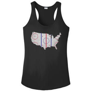 Hockey USA Map Ladies PosiCharge Competitor Racerback Tank