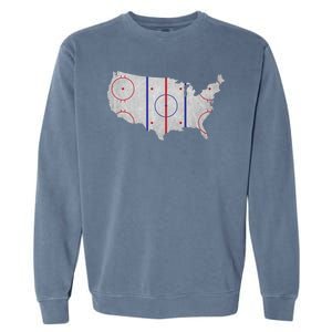 Hockey USA Map Garment-Dyed Sweatshirt