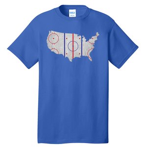 Hockey USA Map Tall T-Shirt