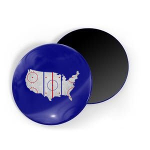 Hockey USA Map Magnet