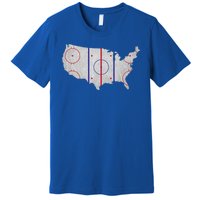 Hockey USA Map Premium T-Shirt