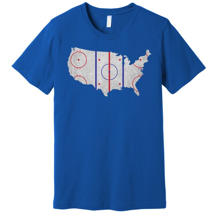 Hockey USA Map Premium T-Shirt