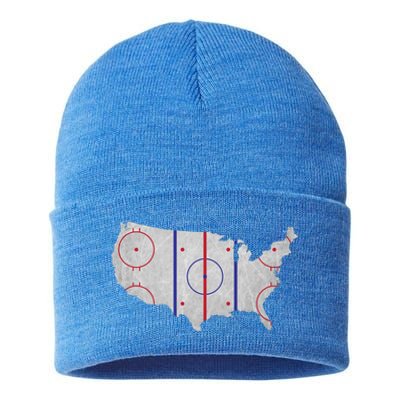 Hockey USA Map Sustainable Knit Beanie