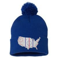 Hockey USA Map Pom Pom 12in Knit Beanie