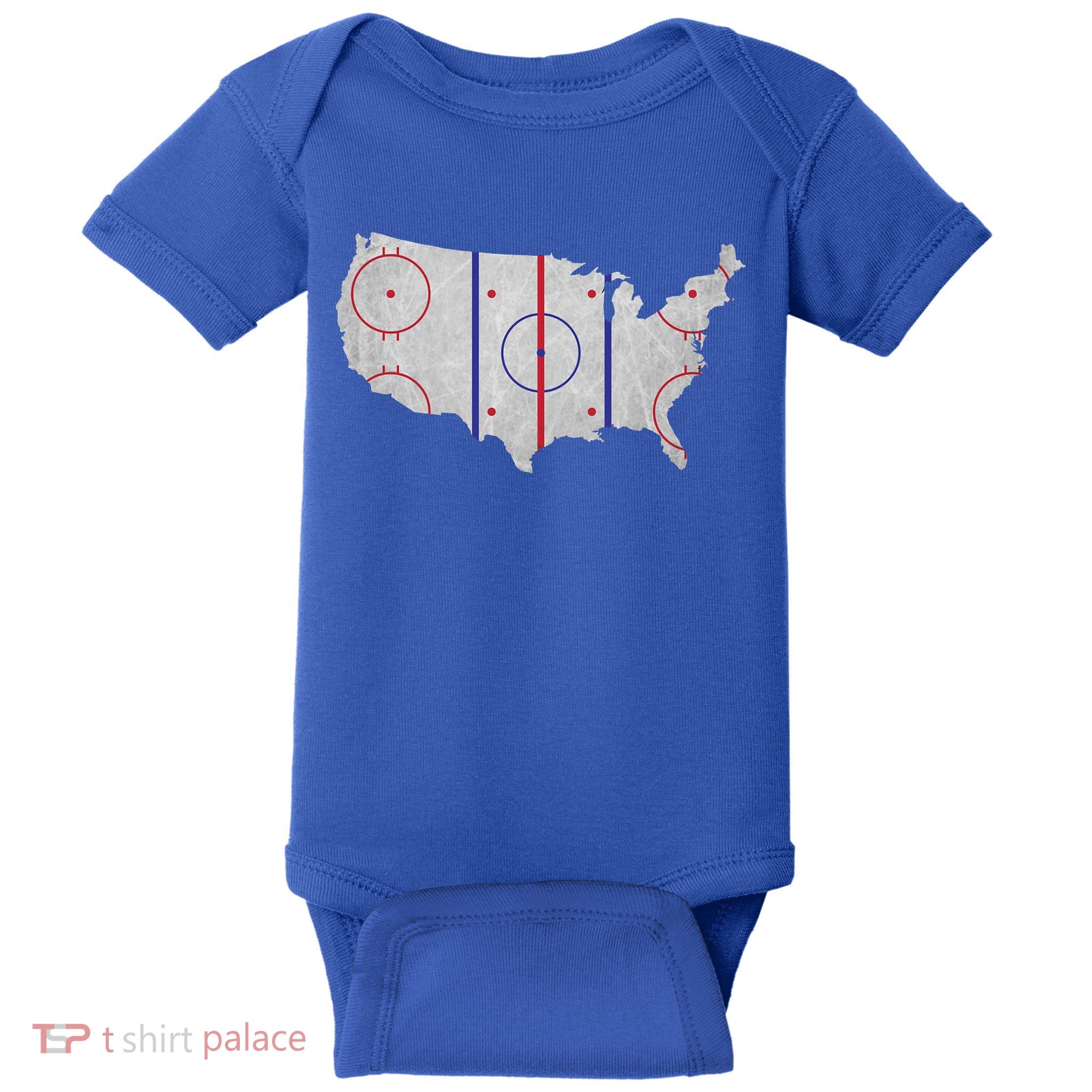 Hockey USA Map Baby Bodysuit